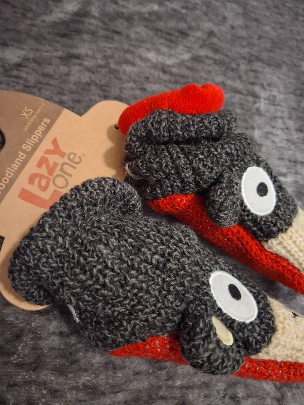 NWT Lazy One Woodland Bear Slipper Bootie Socks/Slippers Lined Infant/Baby 1-3